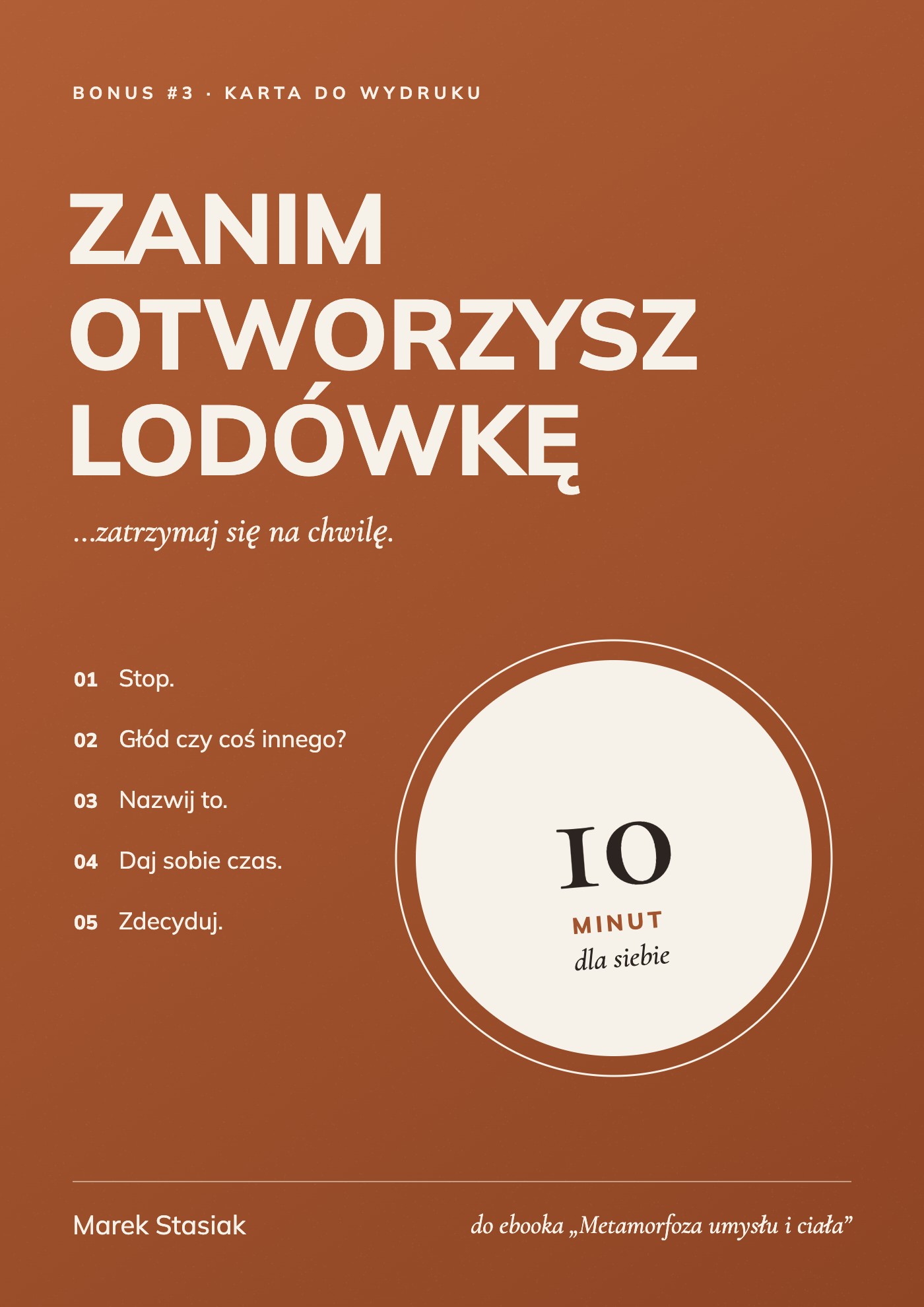 Bonus #3 – karta Zanim otworzysz lodówkę